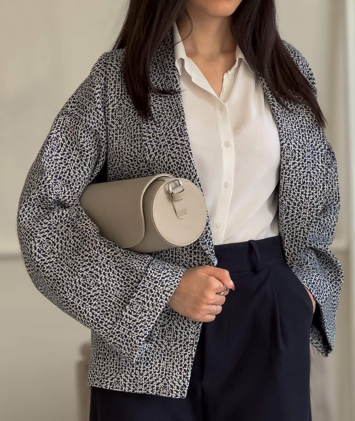 کت سرمهای طرح دار