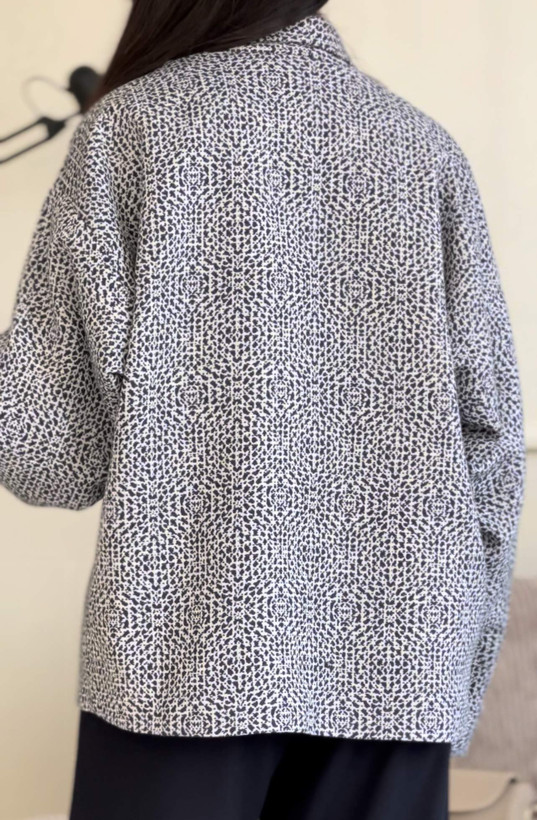 کت سرمهای طرح دار