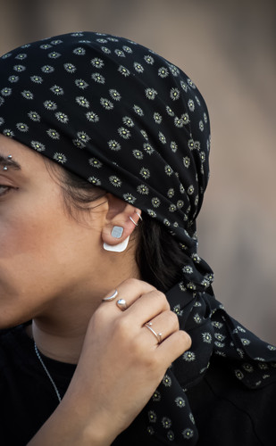 گوشواره نقره دست ساز "موکت"