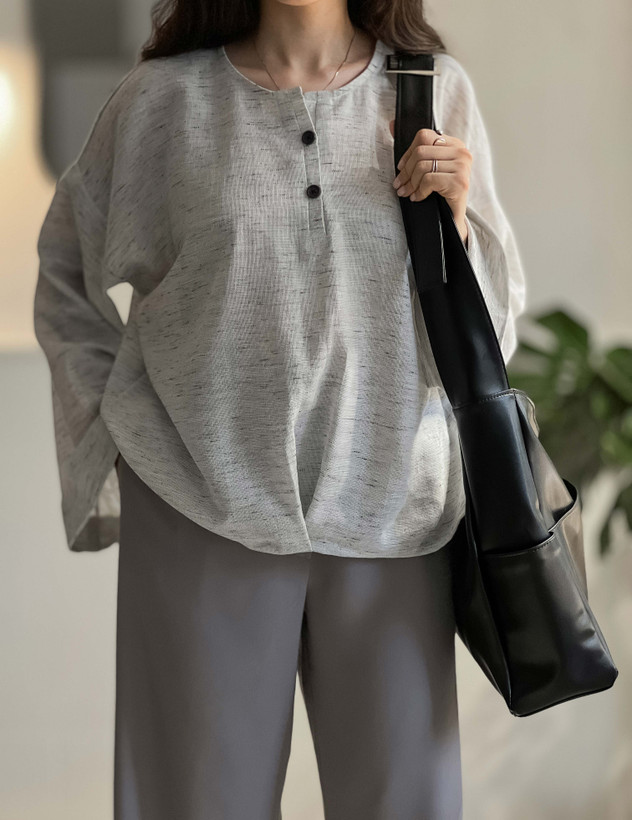 شومیز لینن کرهای "لومه"